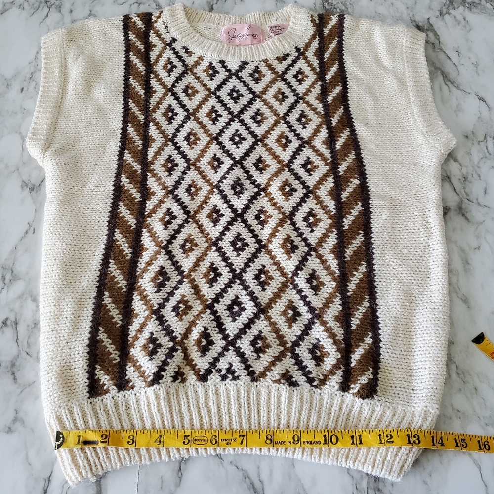 Vintage Earth Tone Sweater Silk Jaclyn Smith Wool - Picture 11 of 15